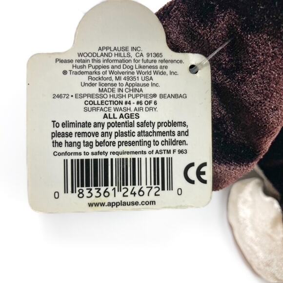 Basset Hound Special Velvet Limited Edition HushPuppy Collection Plush Bean Bag - Picture 12 of 16